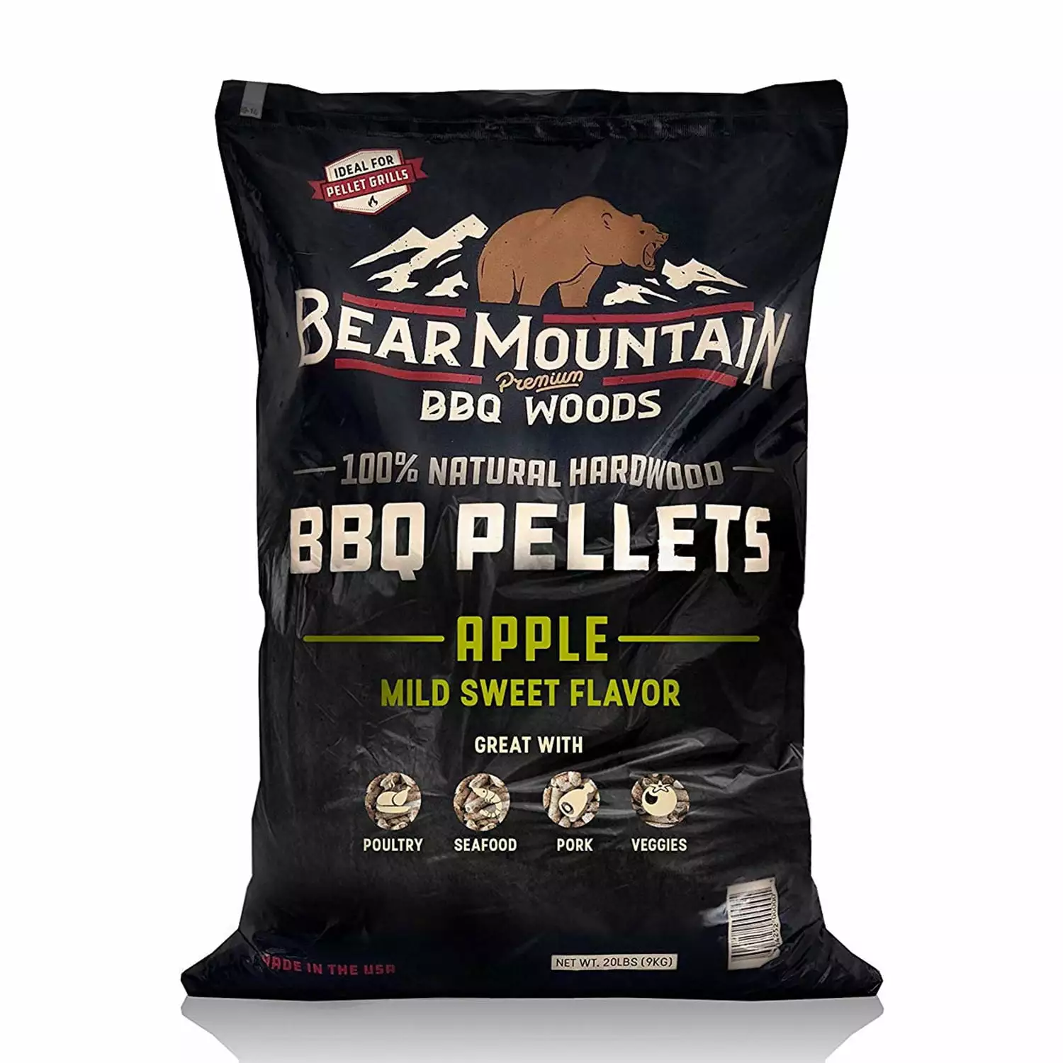 Bear Mountain BBQ Luxury All Natural Hardwood Apple Smoker Pellets 40 lbs Pellet Grills