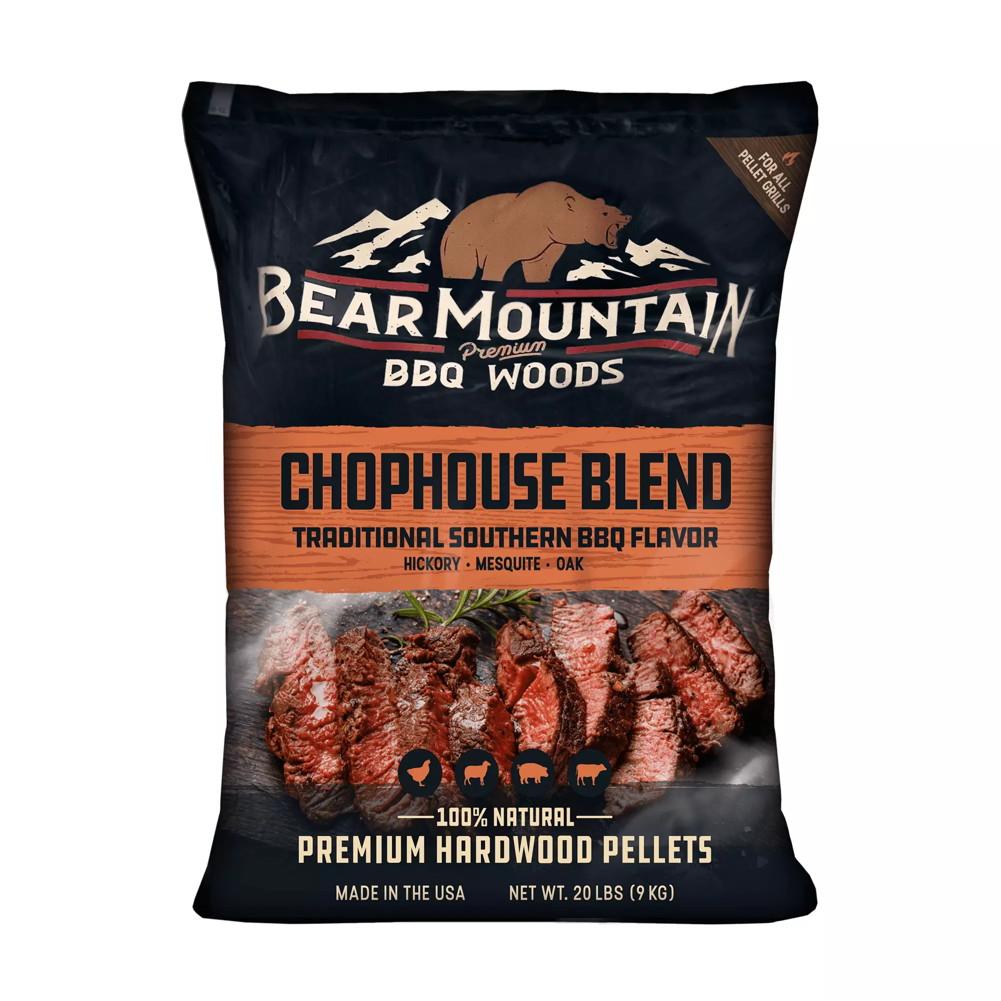 Bear Mountain Chophoutilize Blend BBQ Pellets 20 lbs 1 Bag