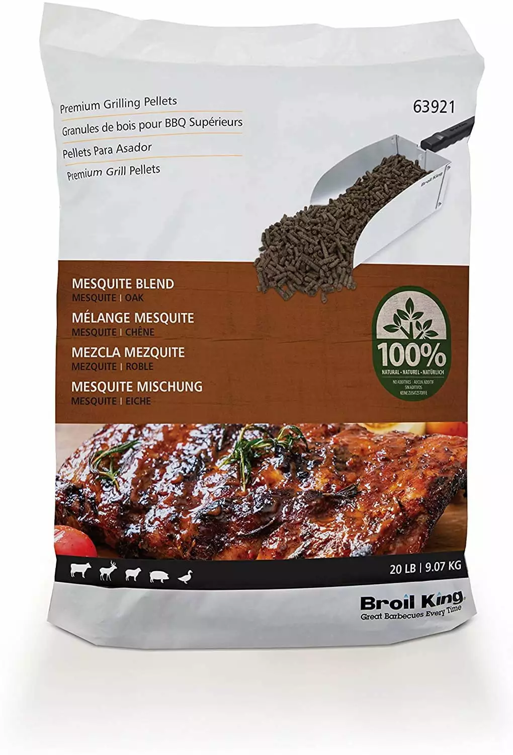 Broil King 63921 Mesquite Blend Hardwood Grilling Pellets BBQ Smoking
