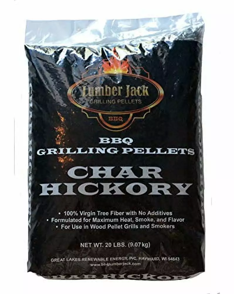 Char Hickory BBQ Grilling Pellets 20 lbs Outdoor Smokers