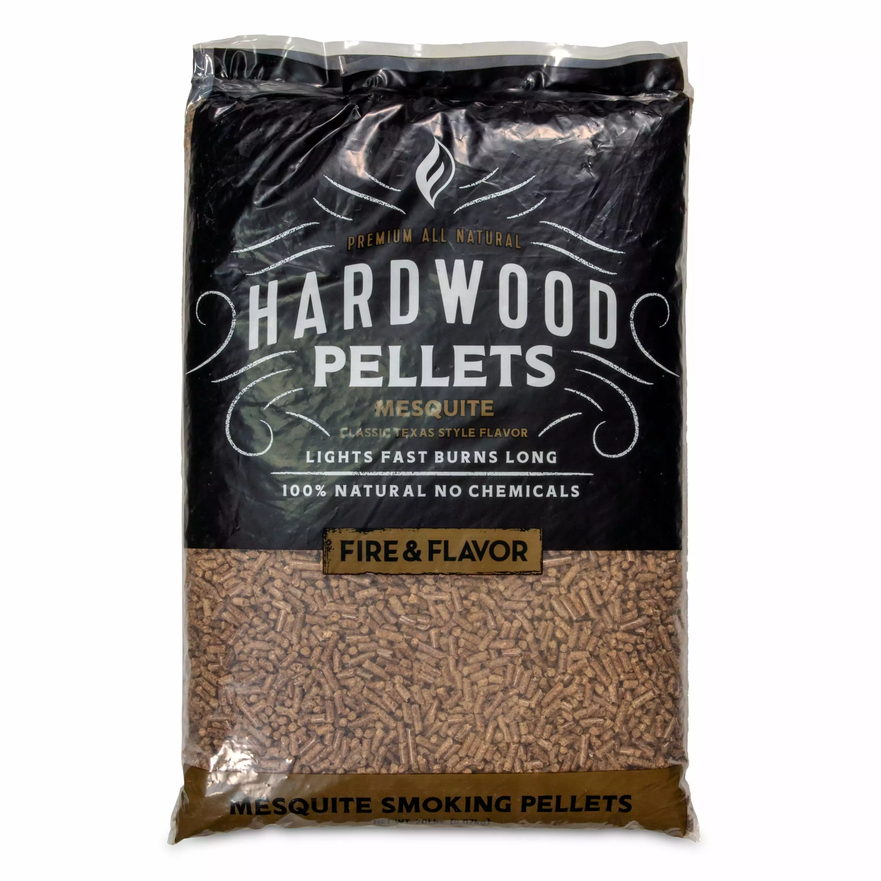 Fire & Flavor Mesquite 100% All-Natural Wood Pellets Smokers and Pellet Grills 20 lb Bag