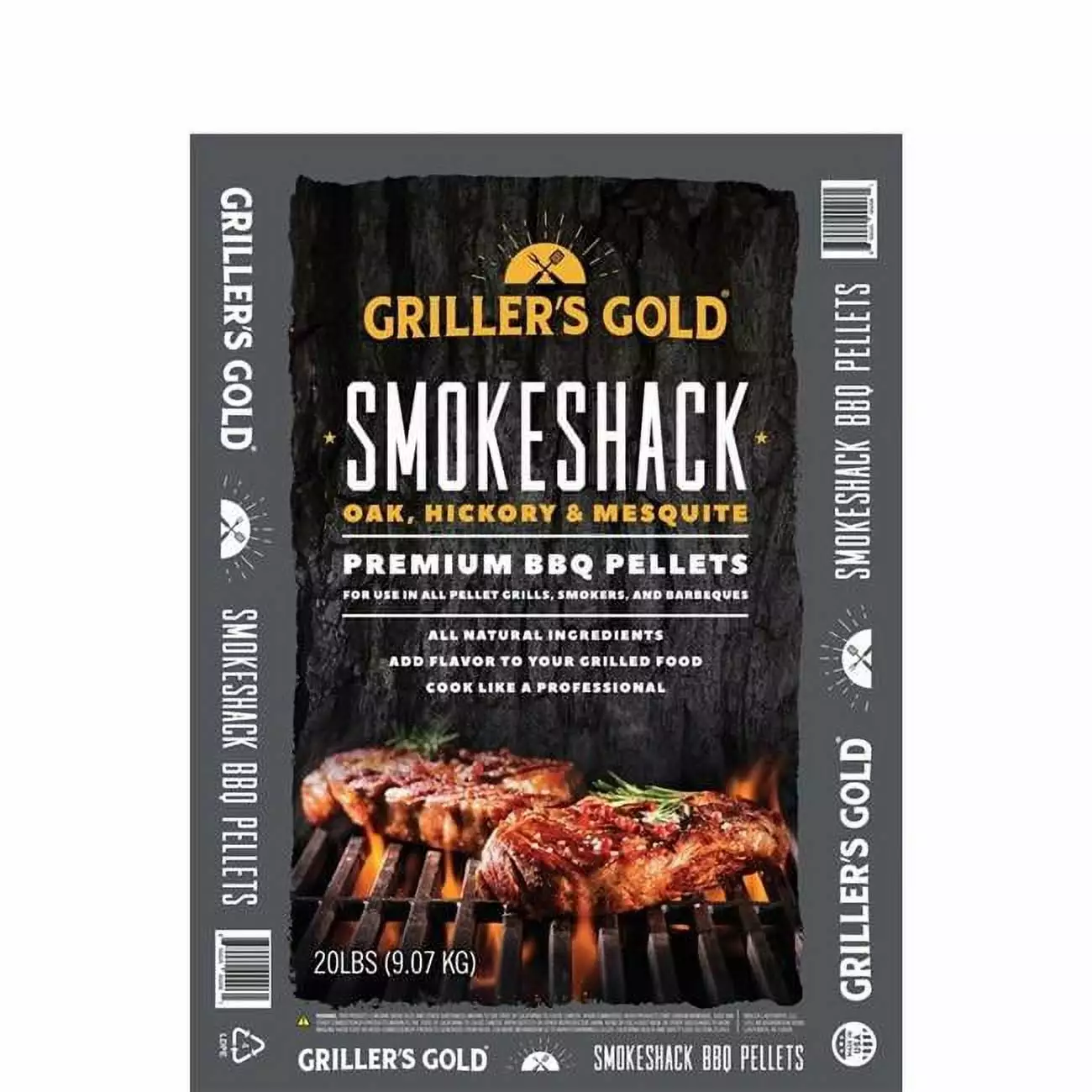 Grillers Gold 8017691 All Natural Smokeshack BBQ Wood Pellet 20 lbs Smoking
