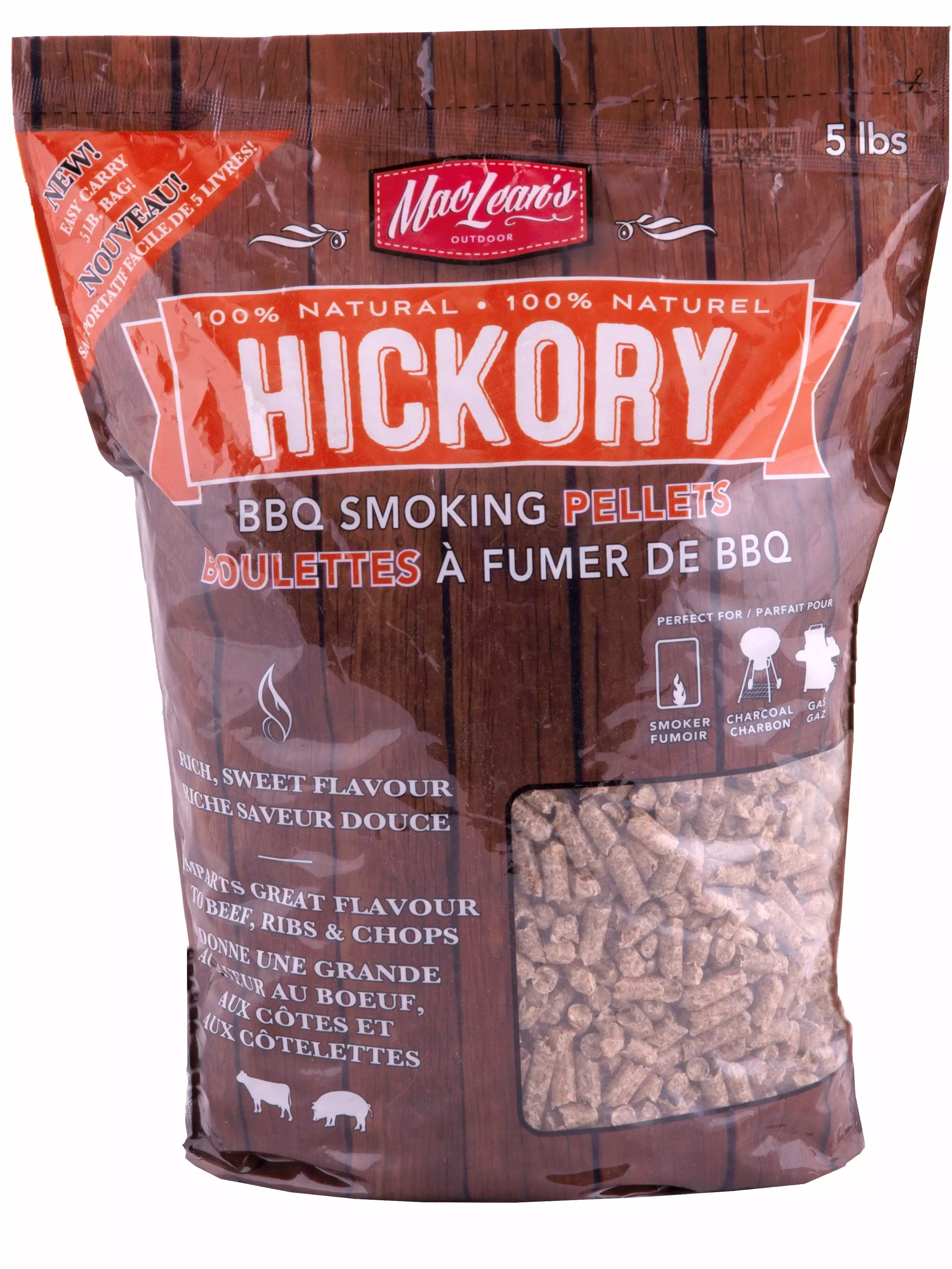 Hickory BBQ Smoking Pellets 5lb Bag Outdoor Grilling and Smoking