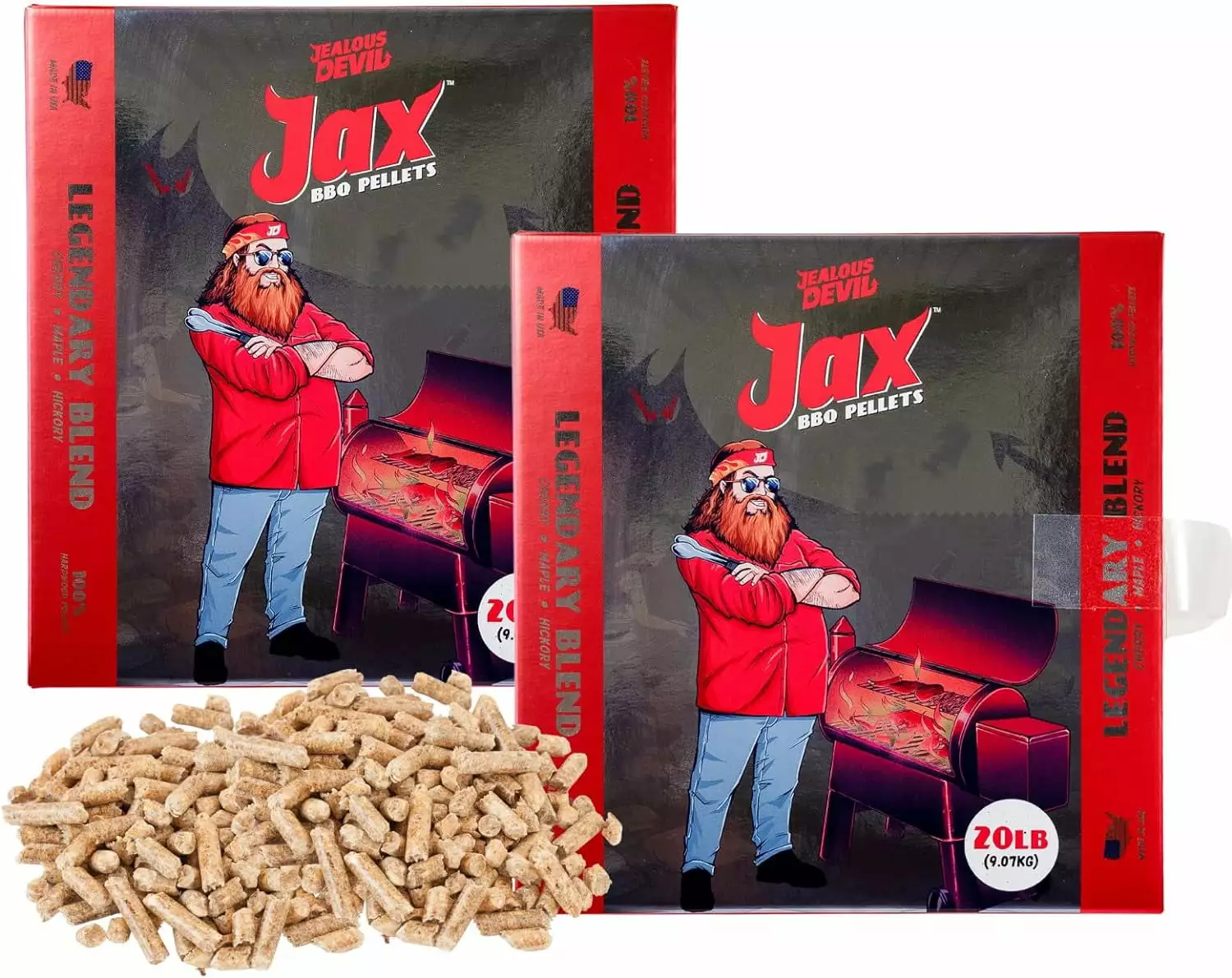 Jealous Devil Jax Legendary Blend BBQ Pellets 2 Pack Cherry Maple Hickory