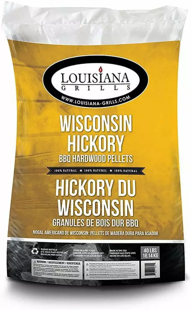 Louisiana Grills 55406 Natural BBQ Hardwood Pellets Wisconsin Hickory Blend 40 Lbs