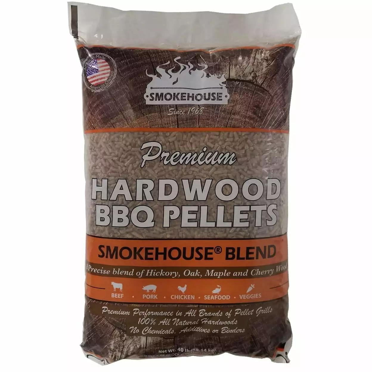 Luxury Hardwood BBQ Pellets Smokehoutilize Blend 40 Pounds Smoking and Grilling