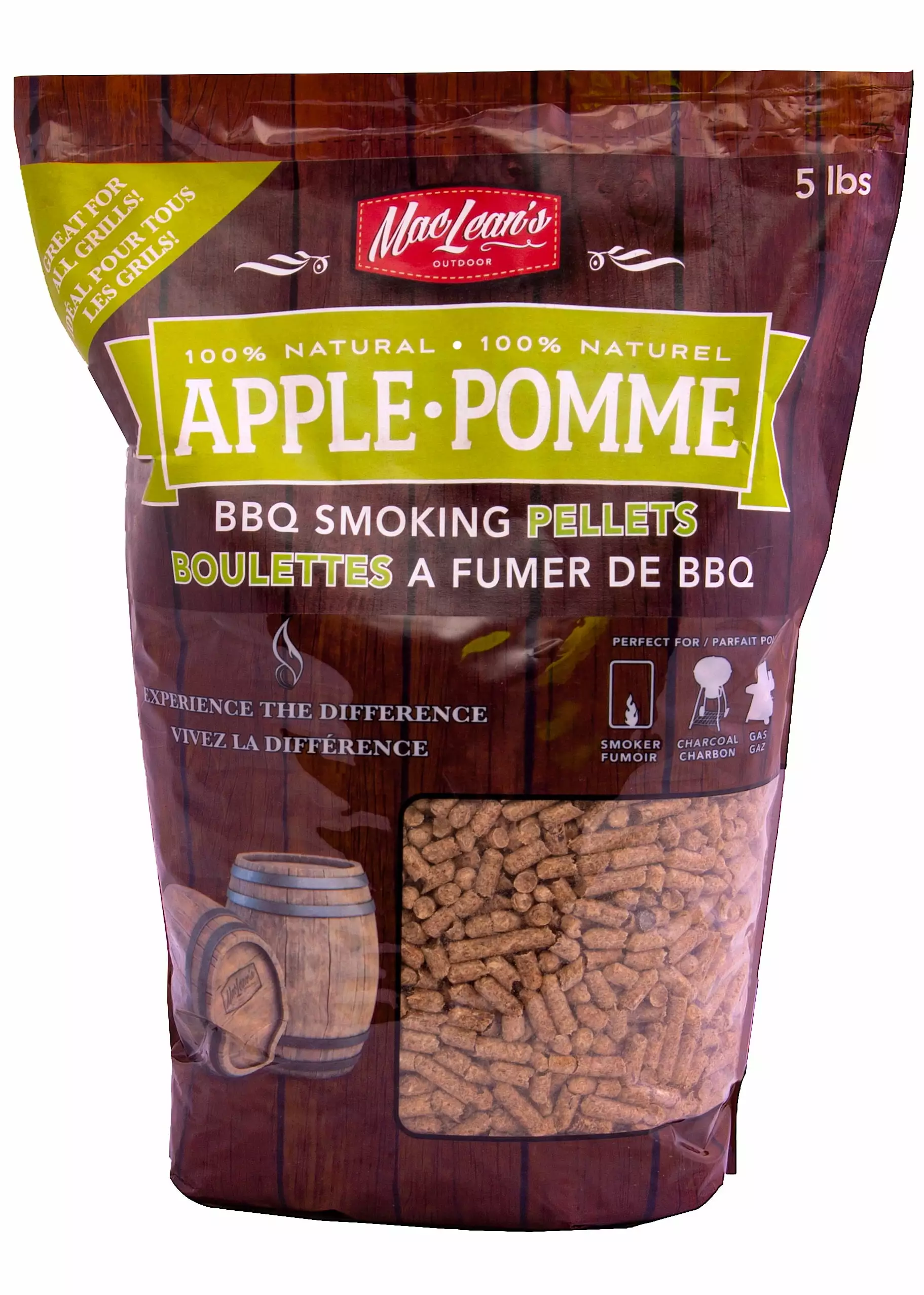 MacLean's Outdoor Apple BBQ Smoking Pellets 5lb Meat and Fish