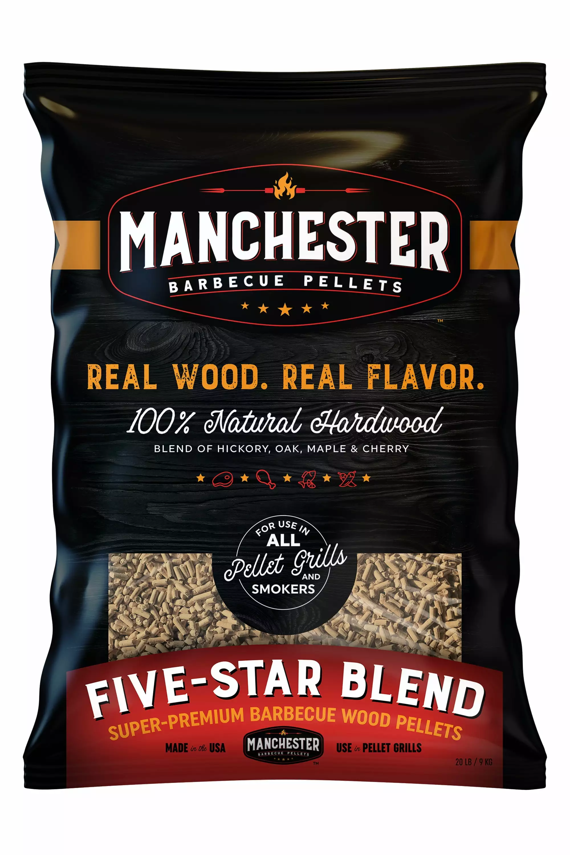 Manchester Barbecue Wood Pellets Smoker Super-Luxury BBQ Wood Pellets Competition Blend