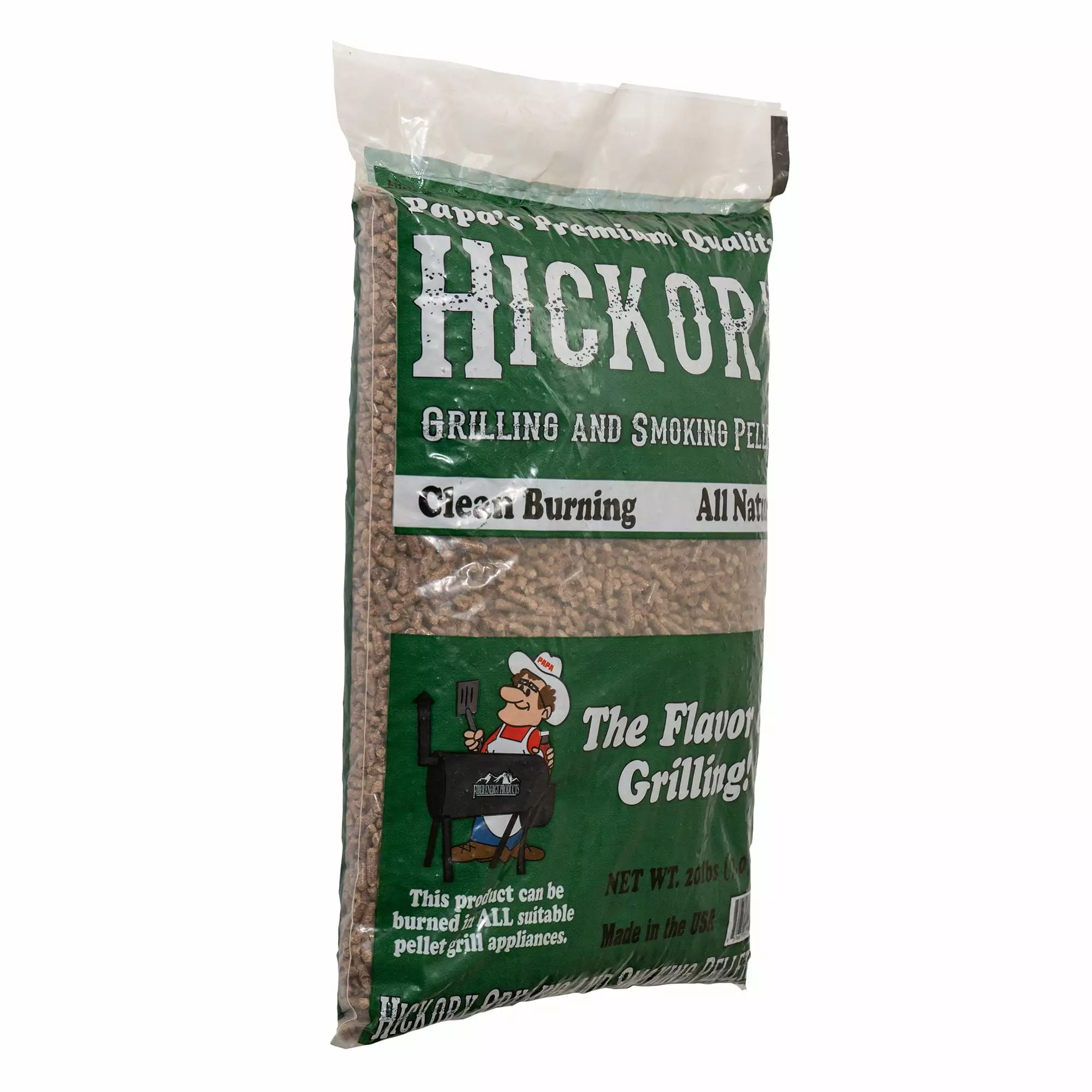 Papa's Luxury Hickory Grill and Smoker Wood Pellets 20lbs All Natural Pellet Grills