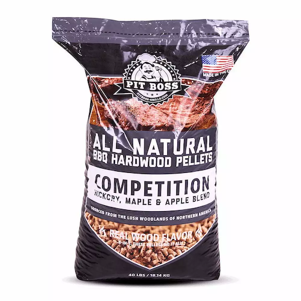 Pit Boss 100% All-Natural Hardwood Competition Blend BBQ Grilling Pellets 40 Pound Bag
