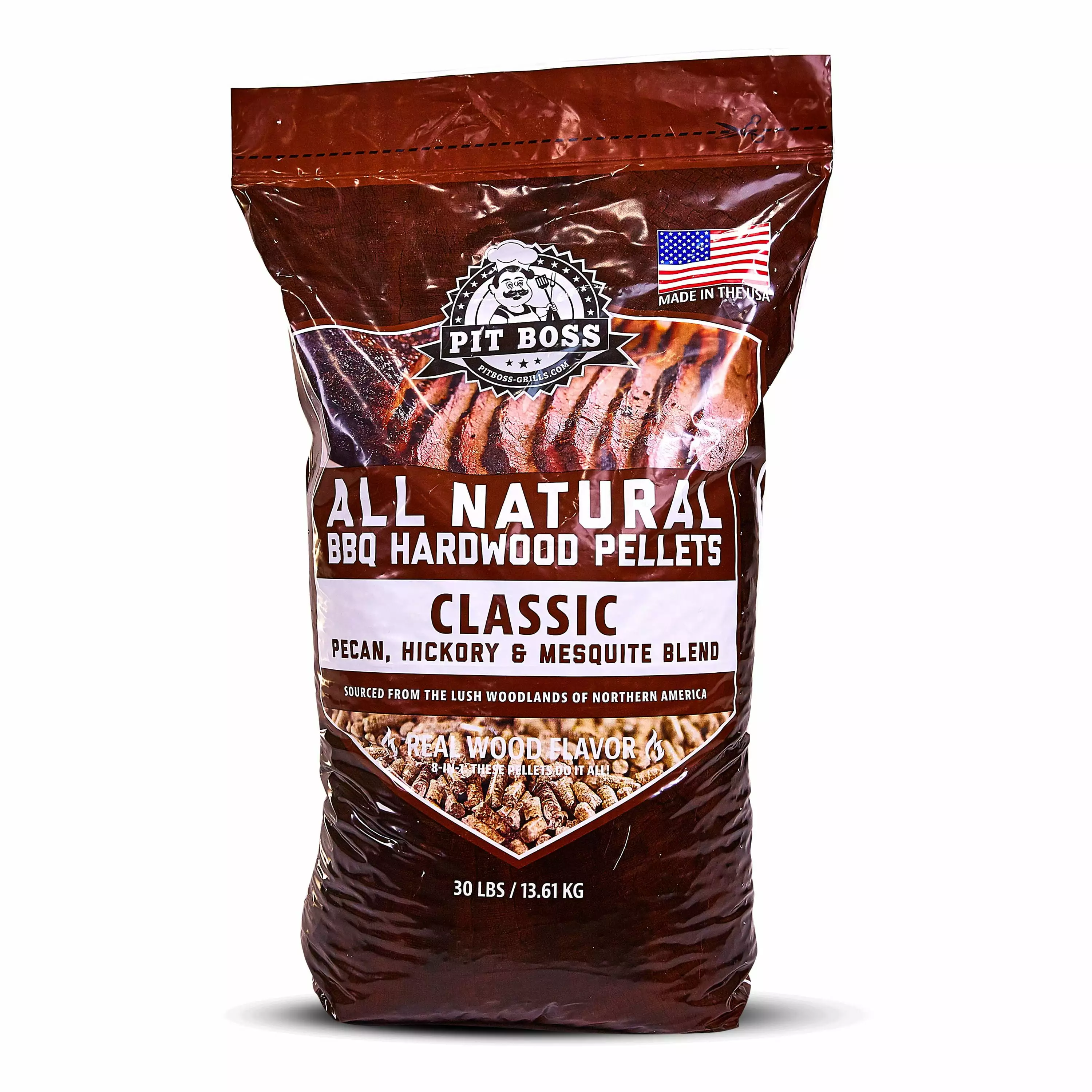 Pit Boss 100% All-Natural Hardwood Timeless Blend BBQ Grilling Pellets 30 Pound Bag