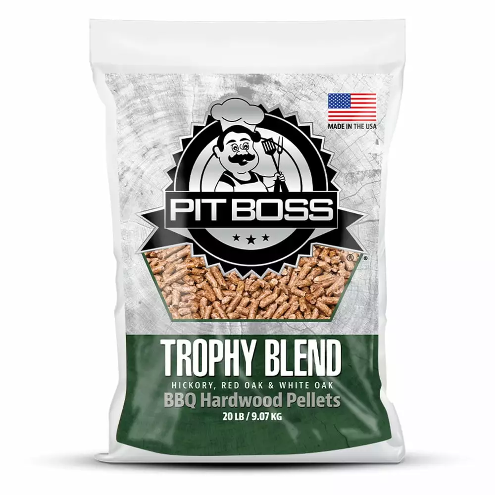 Pit Boss 100% All-Natural Hardwood Trophy Blend BBQ Grilling Pellets 20 Pound Bag