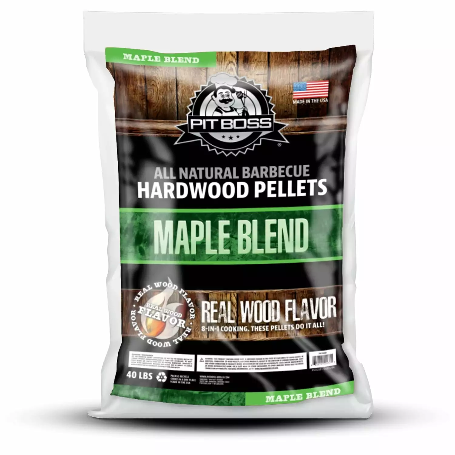 Pit Boss 40 Lb Maple Blend Hardwood Pellets - Premium All Natural Smokers and Grills