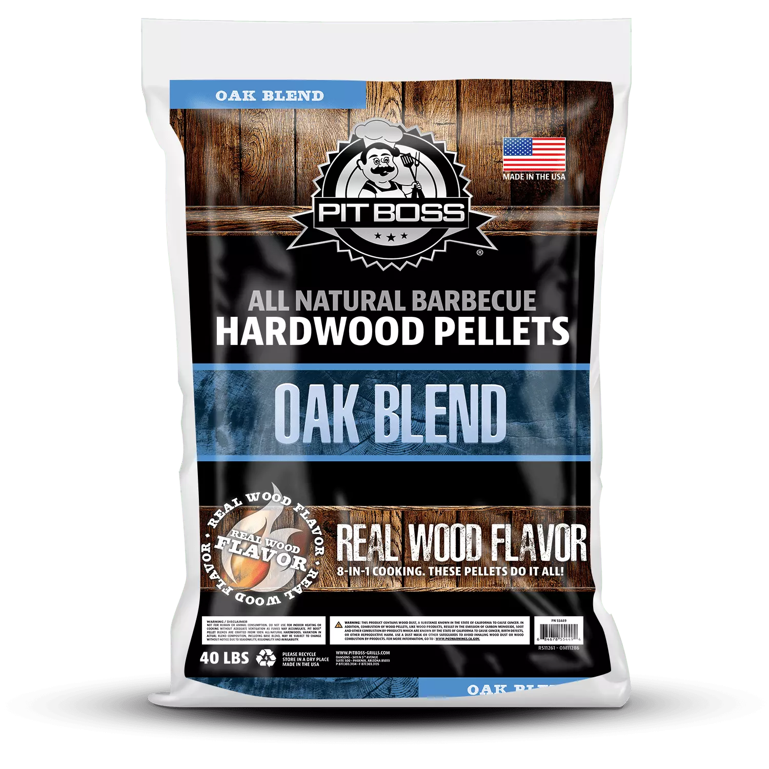 Pit Boss 40 lb Oak Blend Hardwood Pellets - All Natural Pellet Grills and Smokers