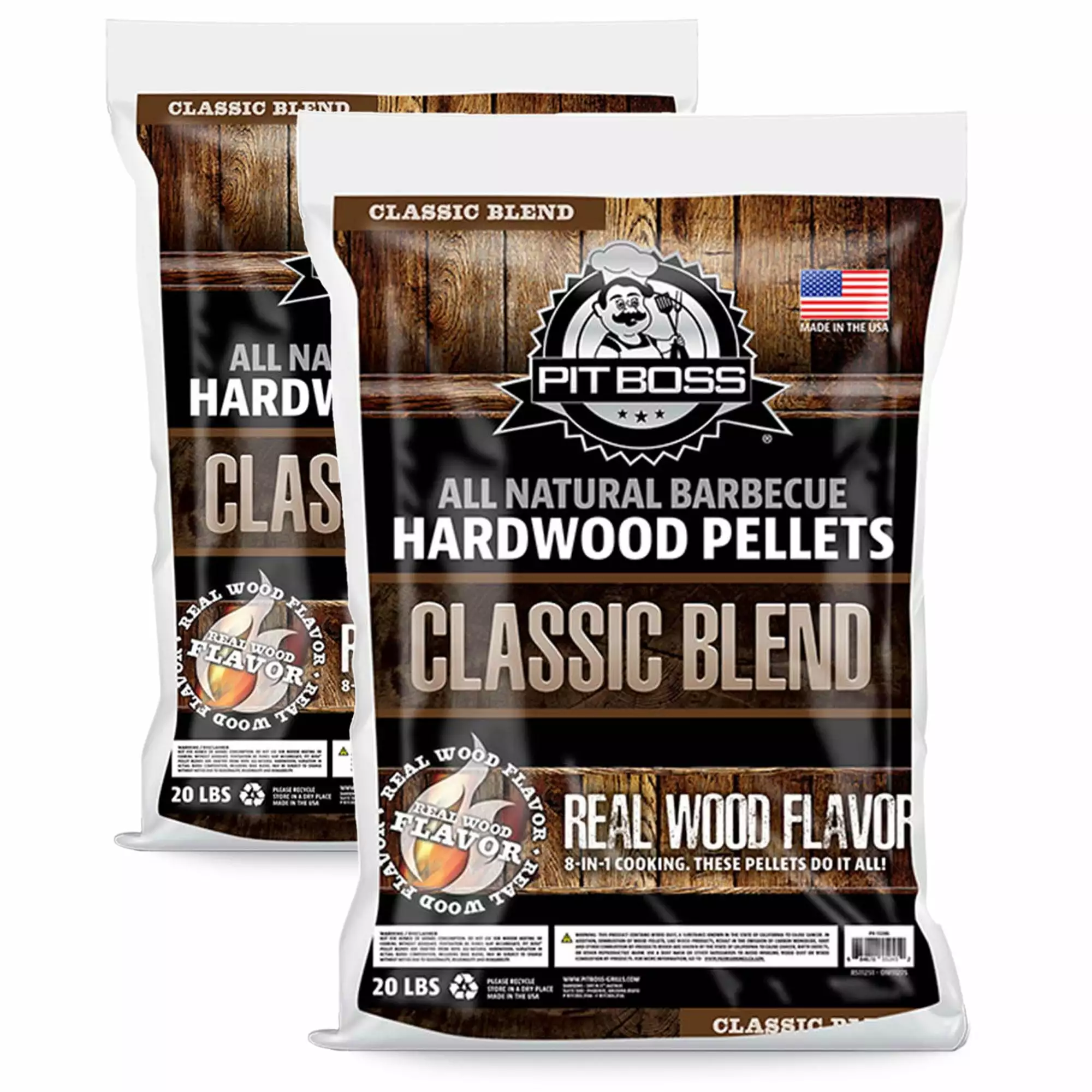 Pit Boss 20 Pound Timeless Blend Full Bodied Barbecue Hardwood Pellets 2 Count
