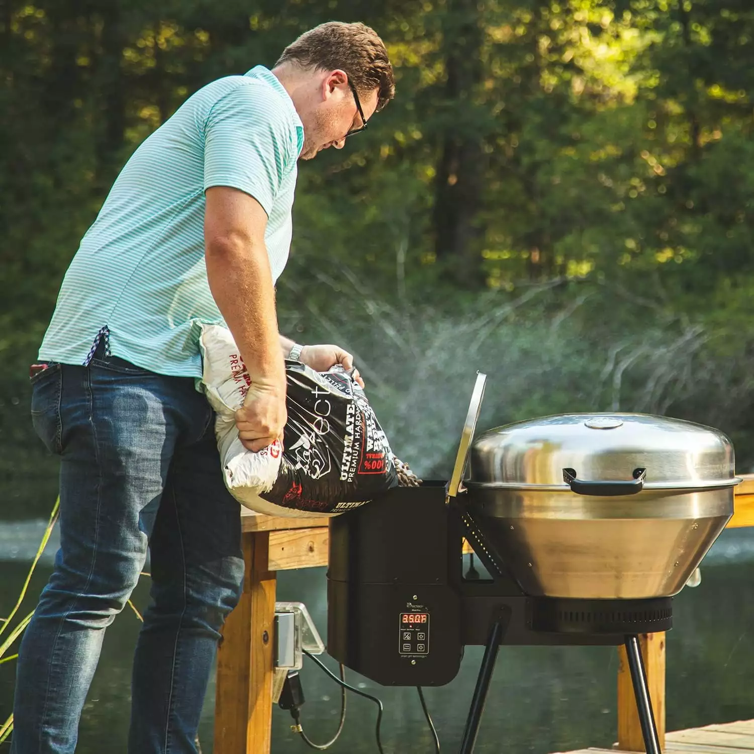 40 Pound Supreme Luxury Hardwood Grilling Pellets Red Oak White Oak Hickory BBQ Smoker Blend