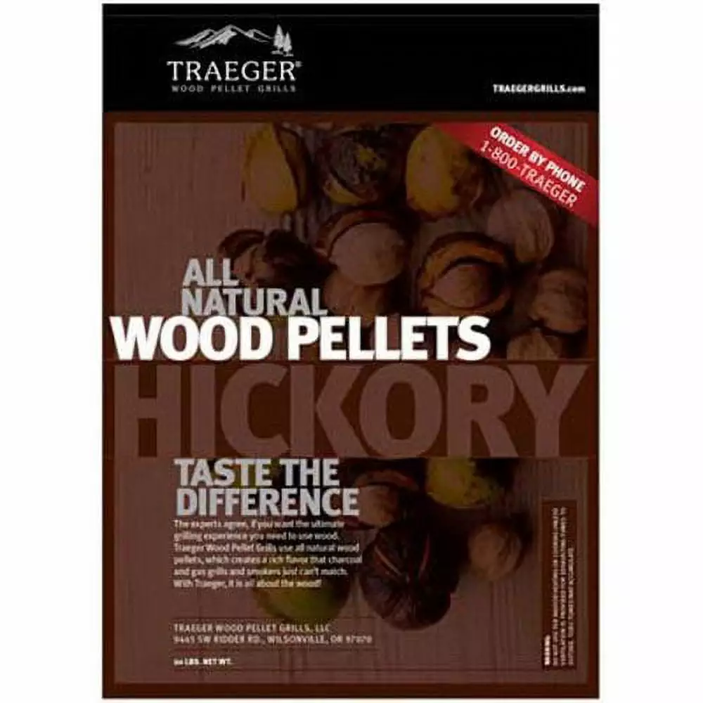 Traeger PEL304 Hickory Barbeque Pellets 20-Pound Bag Pellet Grills