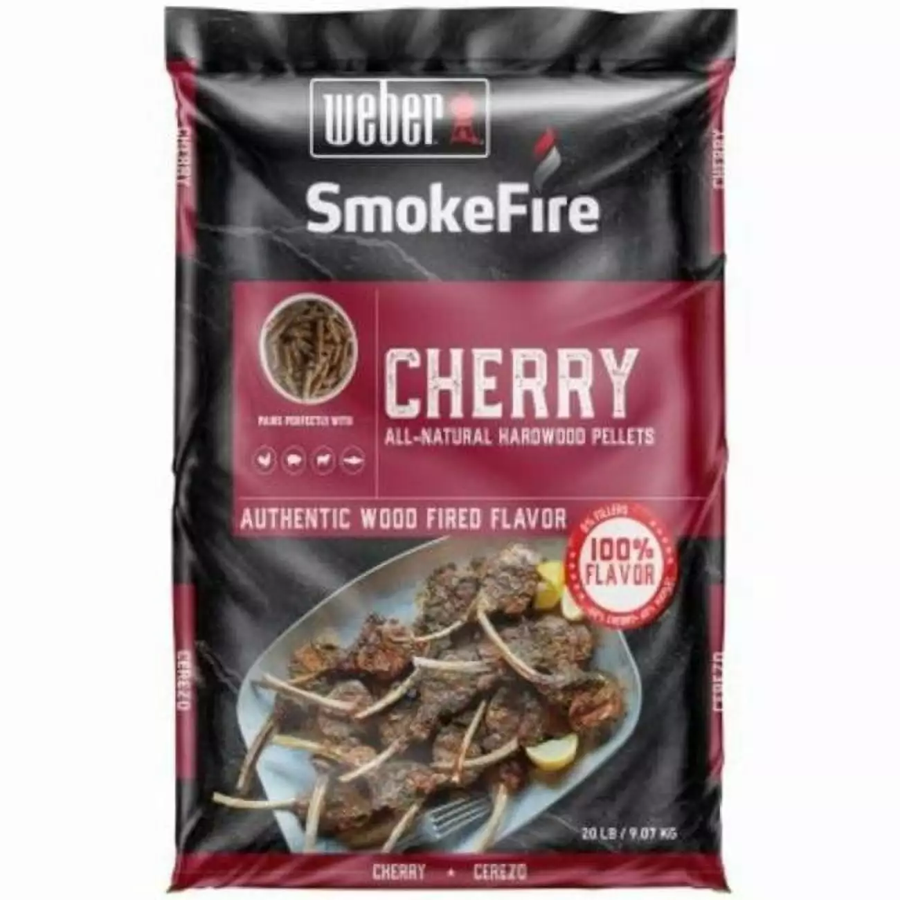 Weber Smokefire Cherry All-Natural Hardwood Pellets 20 Lbs Bag Pellet Grills