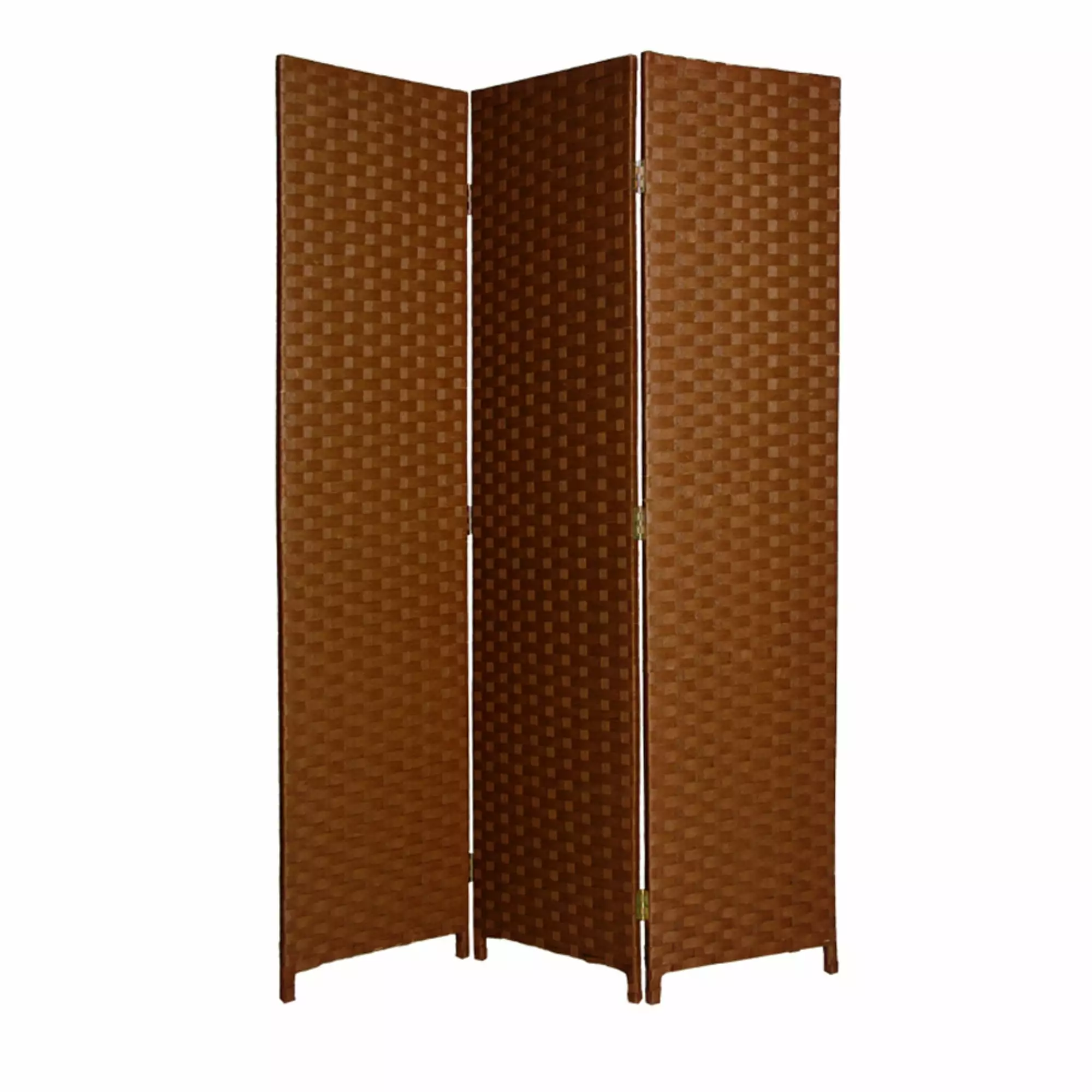 54x72 Inch Dark Brown Wood 3 Panel Folding Room Divider Privacy Screen HomeRoots