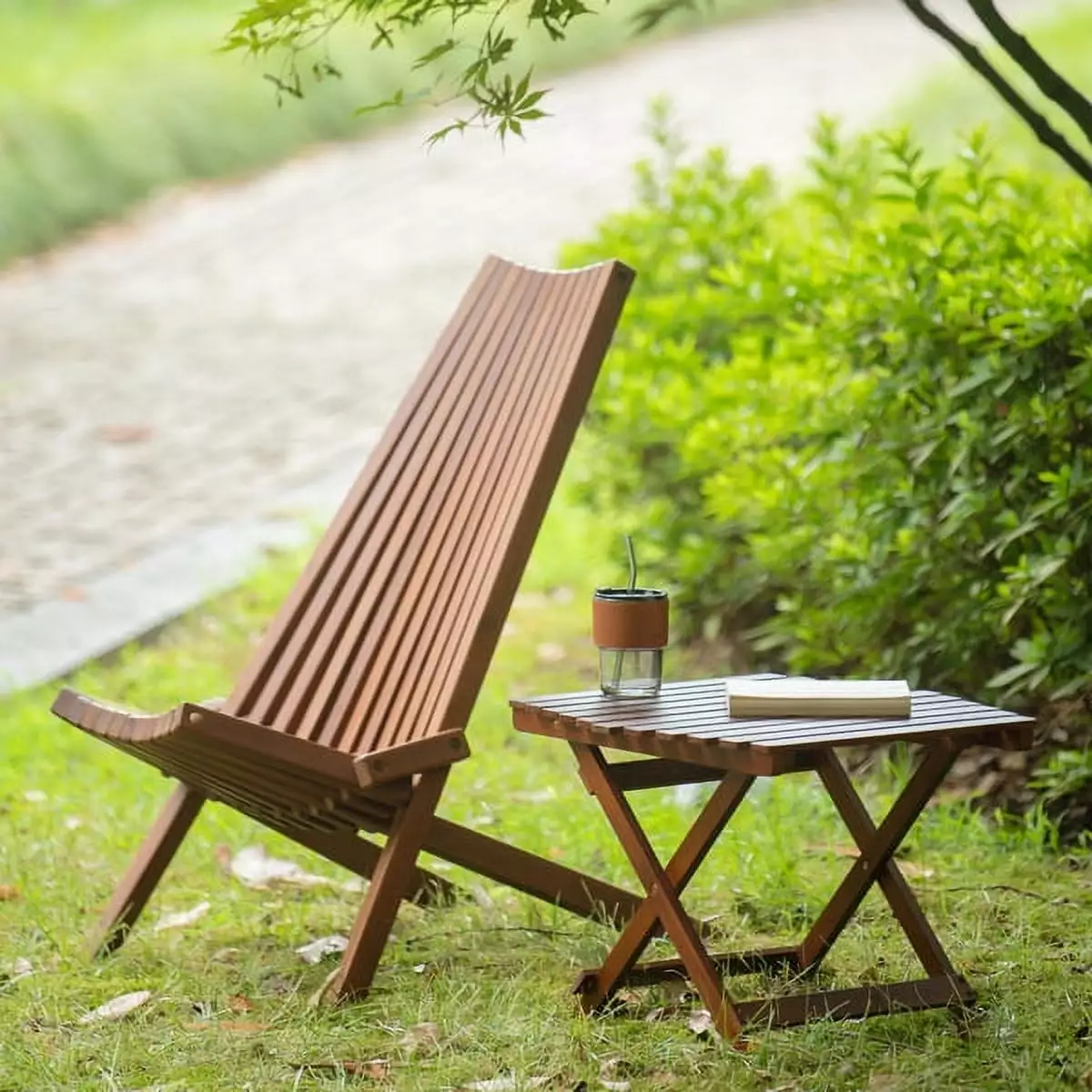 Wood Folding Table Solid Wood Portable Table Home Office or Outdoor Use