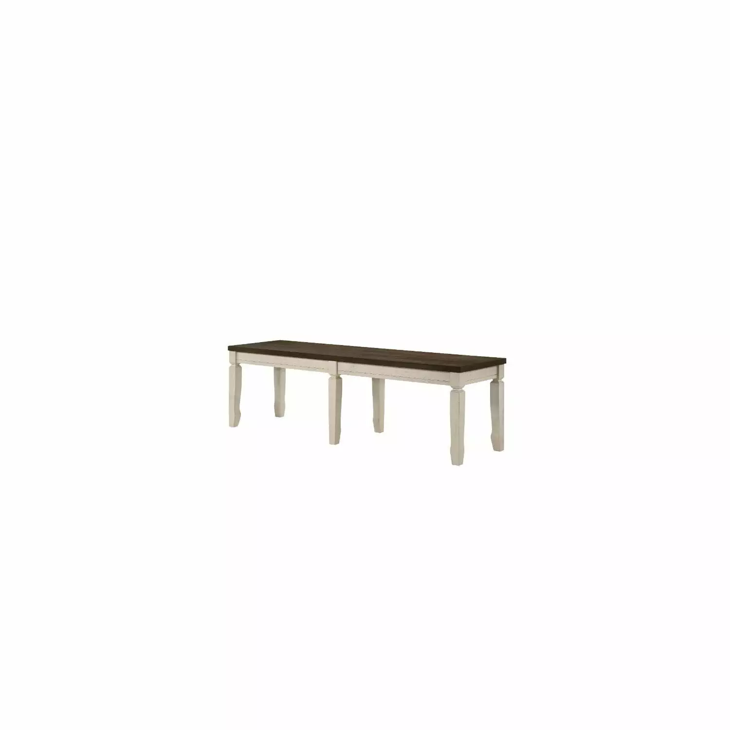 ACME Fedele Wooden Bench Tapered Legs Weathered Oak and Cream - Farmhouse Style Bench Benches Acme Furniture