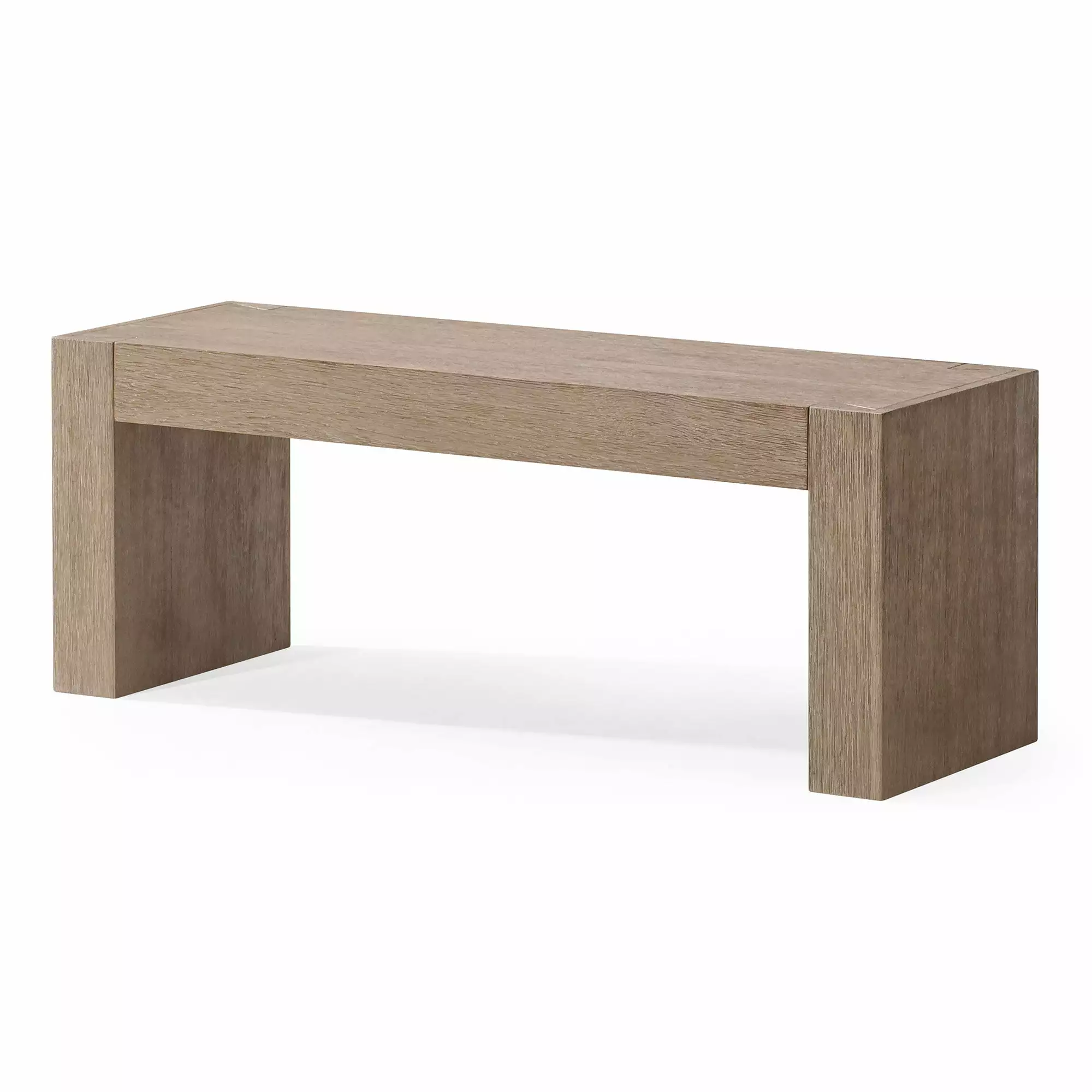 Open Box Maven Lane Zeno Contemporary Wooden Bench Weathered Grey Finish Benches