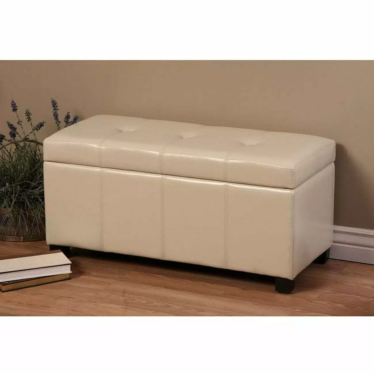 Warehouse Tiffany Ariel Ivory Wood Storage Bench Ample Space Home Organization Benches