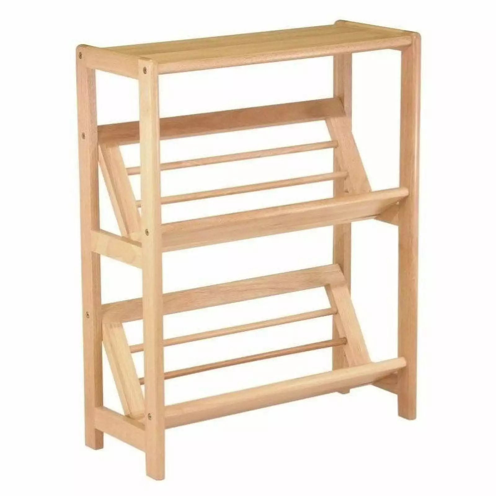Pemberly Row 2-Tier Bookshelf Natural Wood Finish