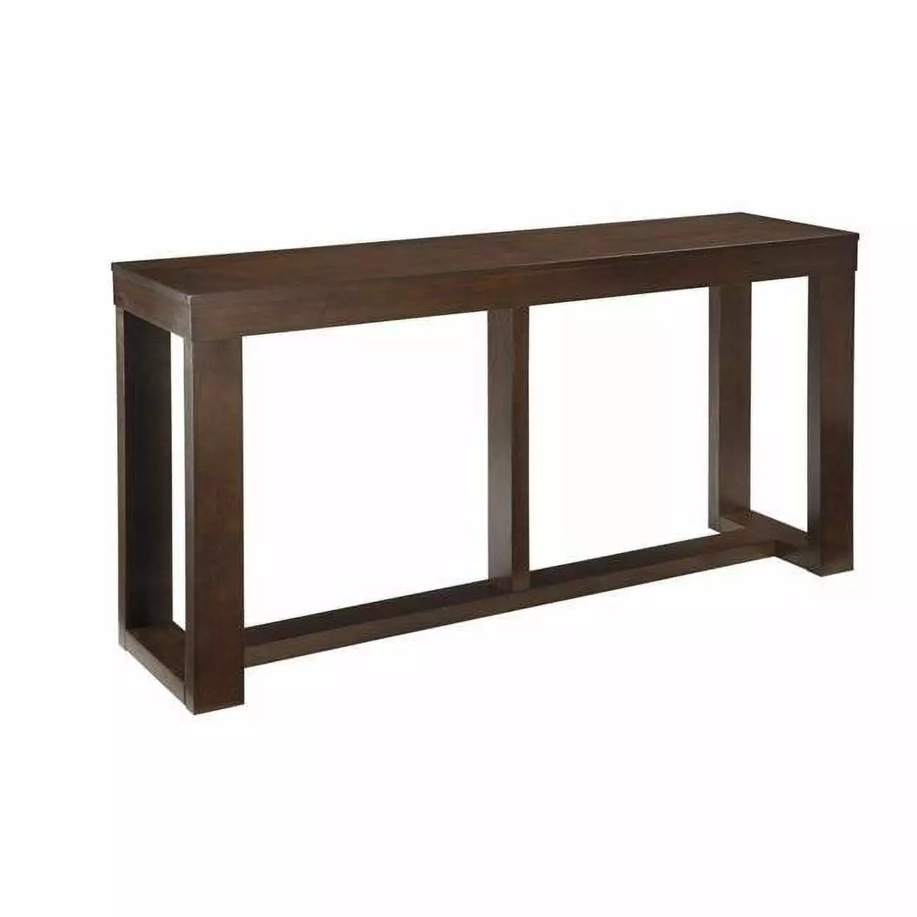 Rectangular Wooden Sofa Table Sled Base Espresso Brown 33.13 x 64 Console DeluxDesigns