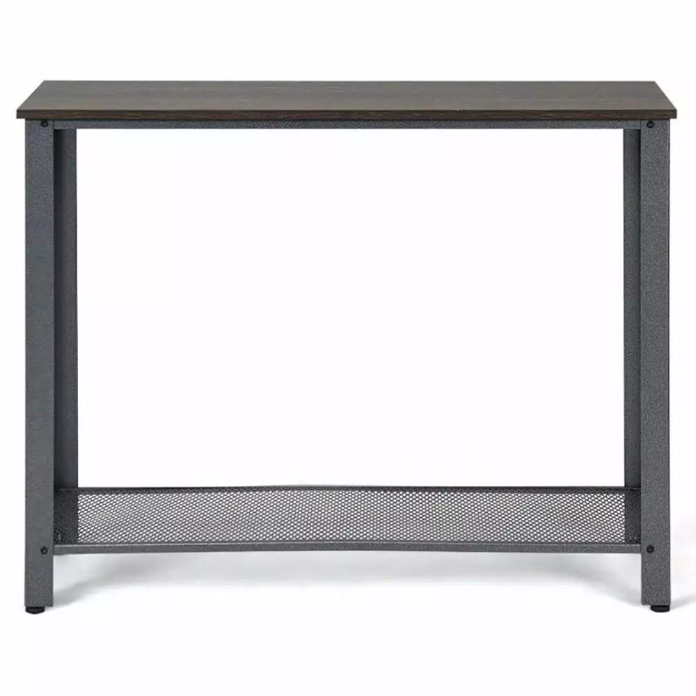 Spaco Metal Frame Wood Console Table Storage Shelf Entryway Console
