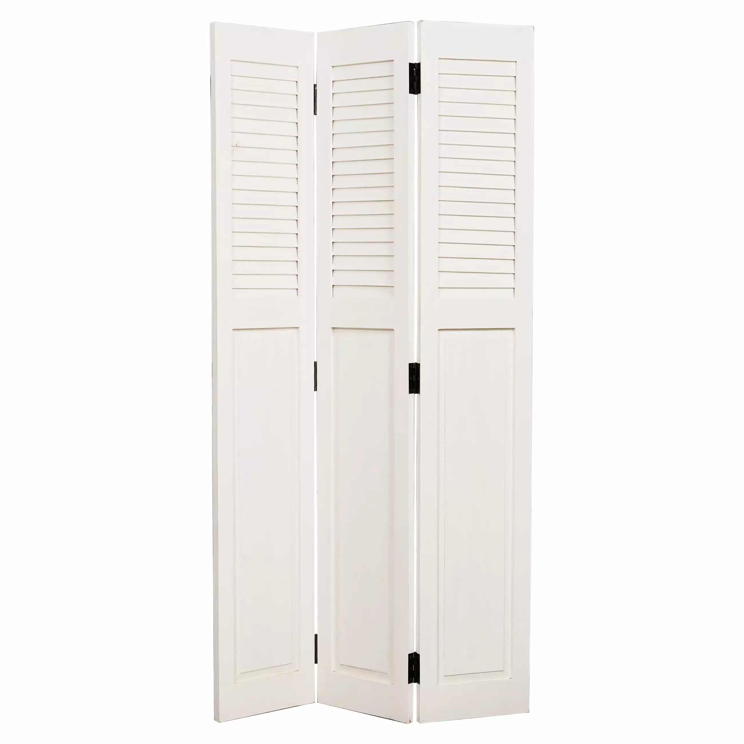 SOFE 3 Panel 4.5FT Wood Room Dividers White Folding Privacy Screens