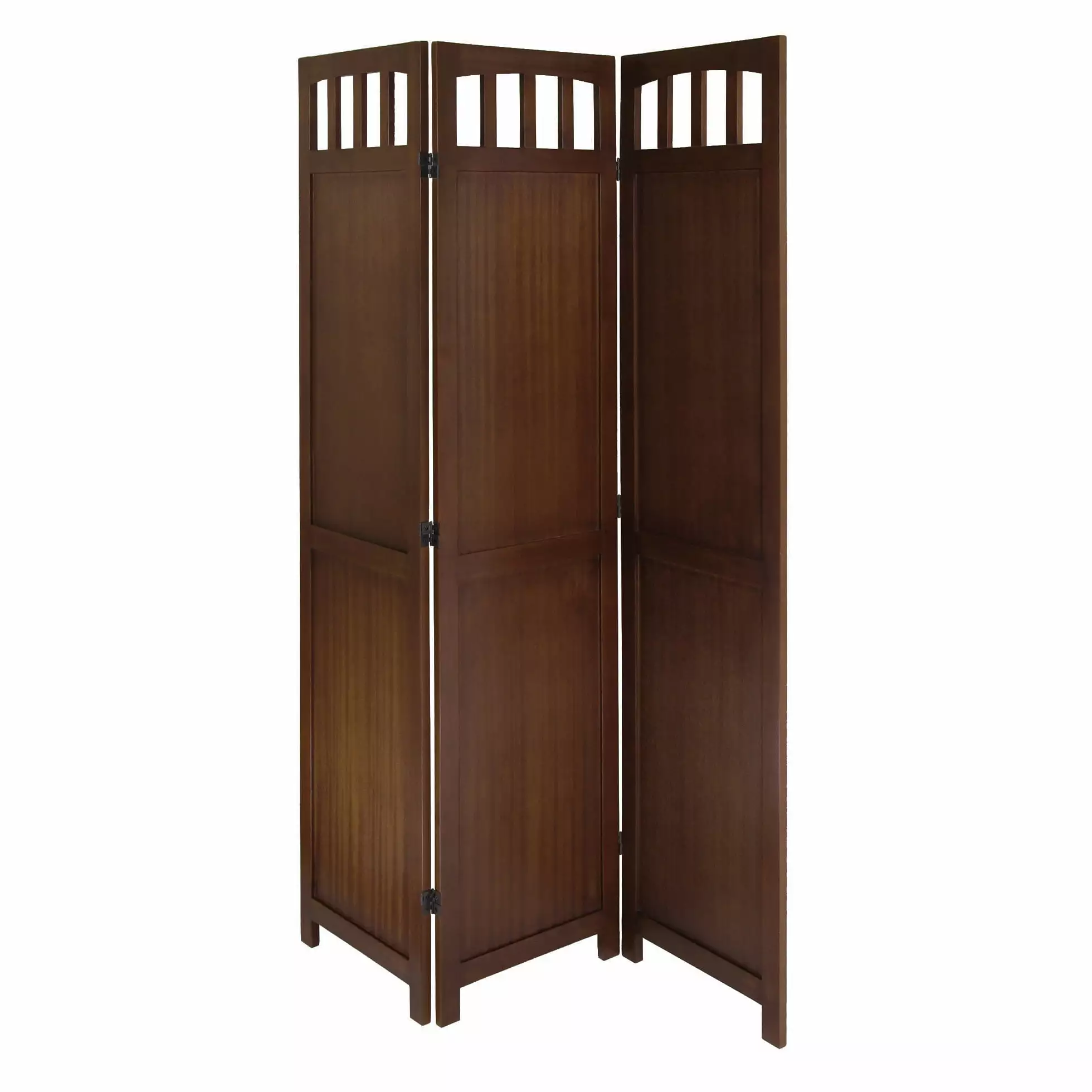 Winsome Wood William 3-Panel Folding Room Divider Walnut Finish