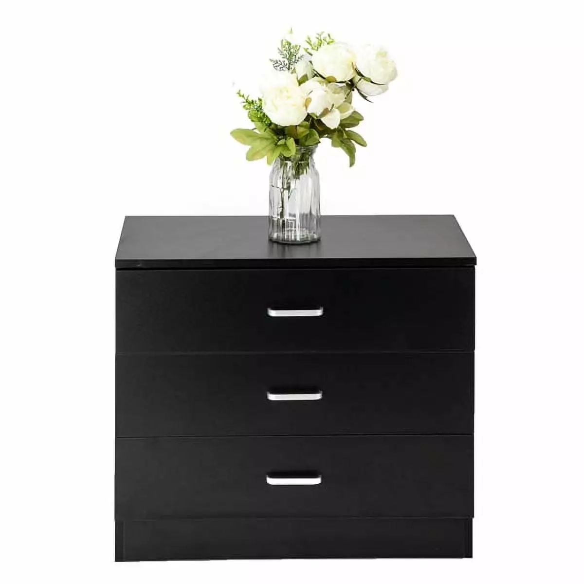 SYTHERS 3 Drawer Wooden Storage Chest Drawers Black 26W13D22H