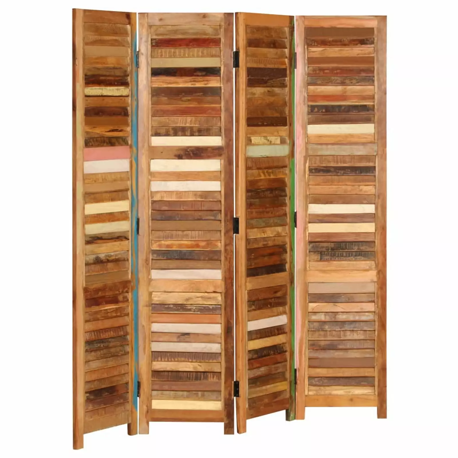 Andoer Room Divider Solid Reclaimed Wood 66.9 Inch Folding Partition Screen