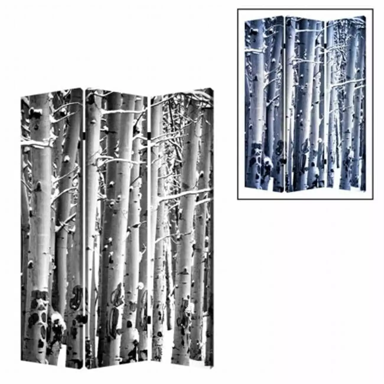 72 Inch Birch Screen - Natural Wood Room Divider - Freestanding Privacy Partition Jagged Designs