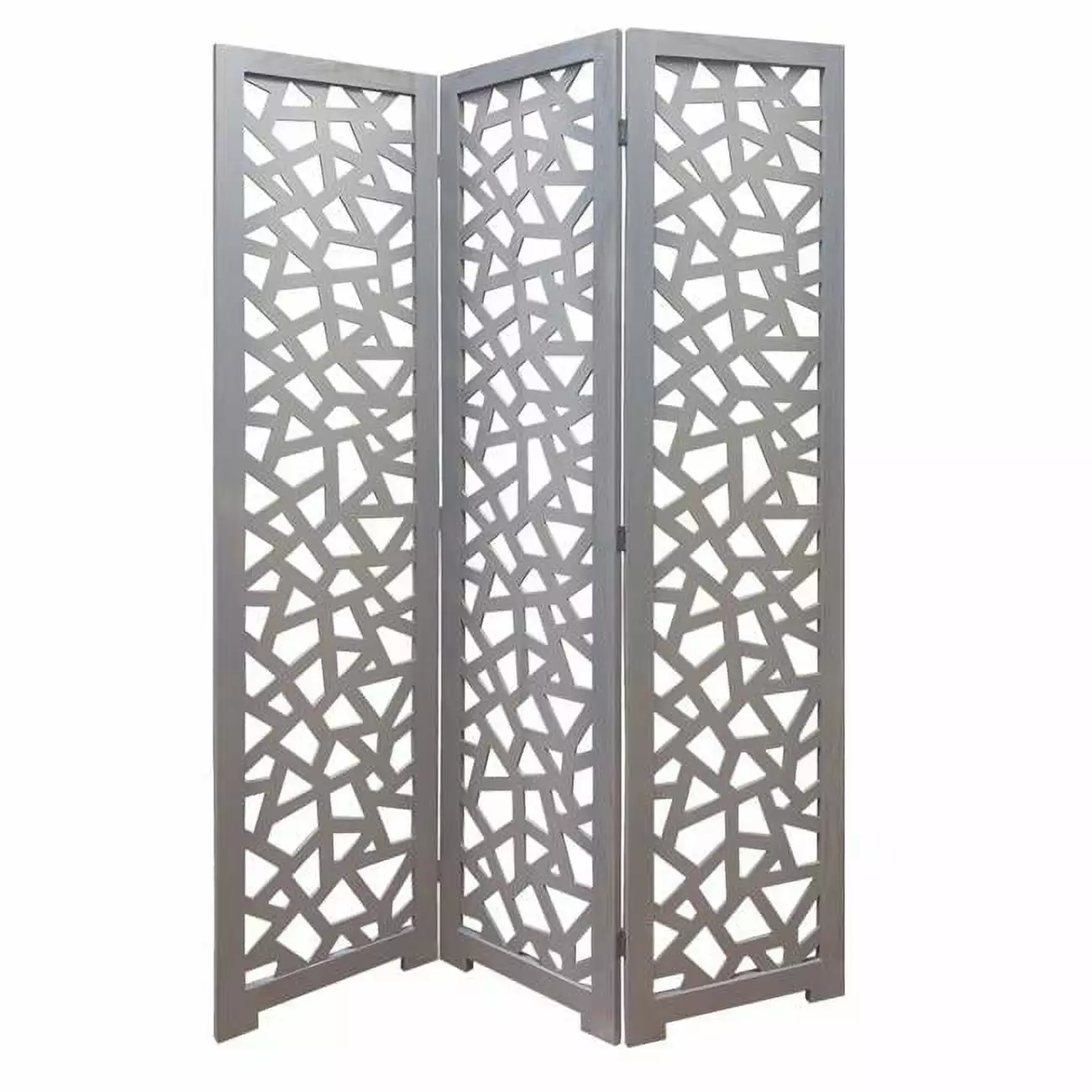67 x 1.5 x 50 Beautiful Gray Wood Screen - Modern Room Divider Palace Designs