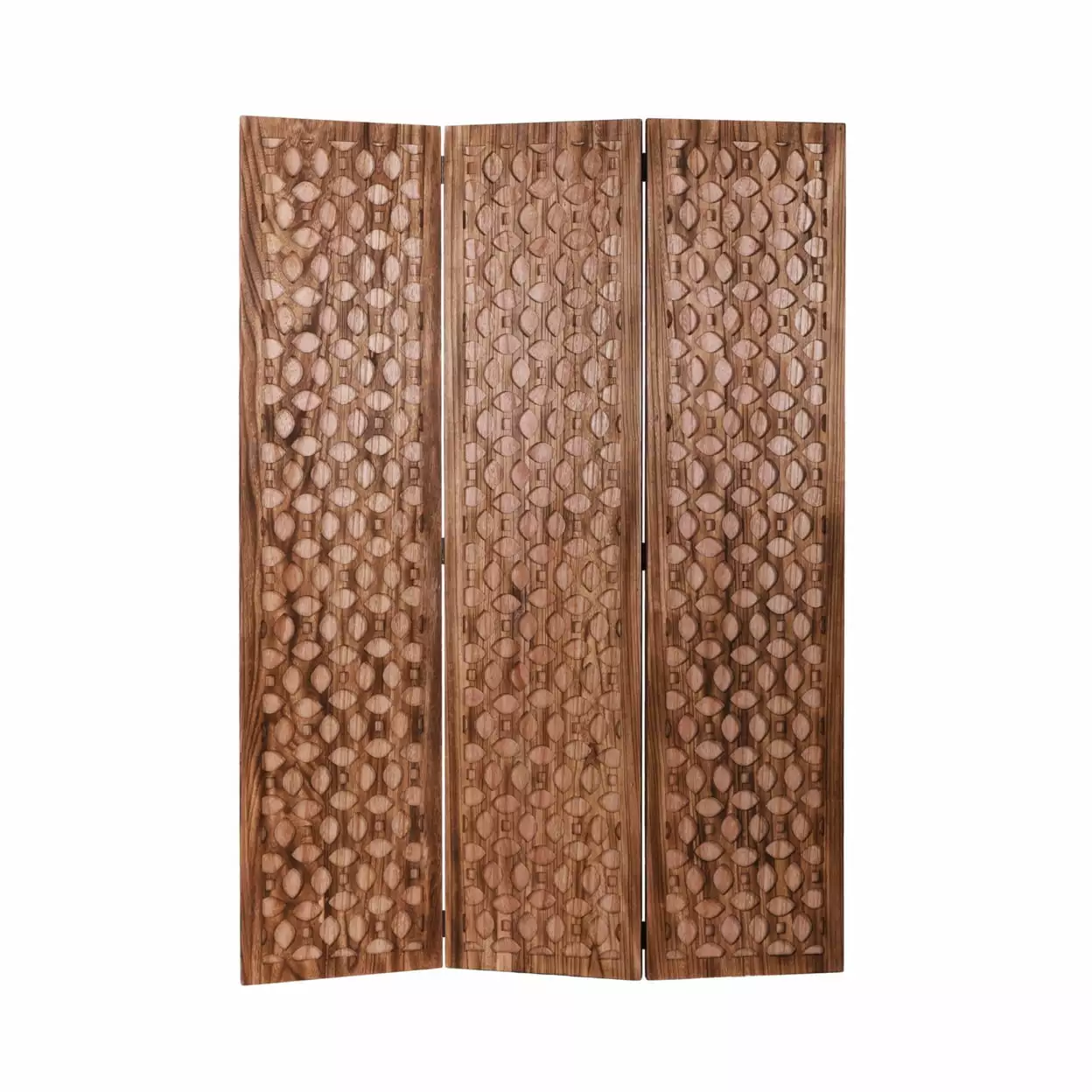 Modern Indoor Long-lasting Carved Wood Screen Room Divider Folding Panel Screen Gems