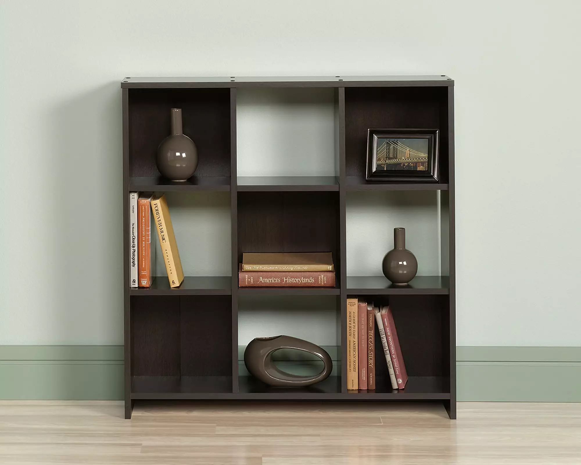 CasaSole 9-Shelf Storage Organizer Cinnamon Cherry Wooden Display Shelf