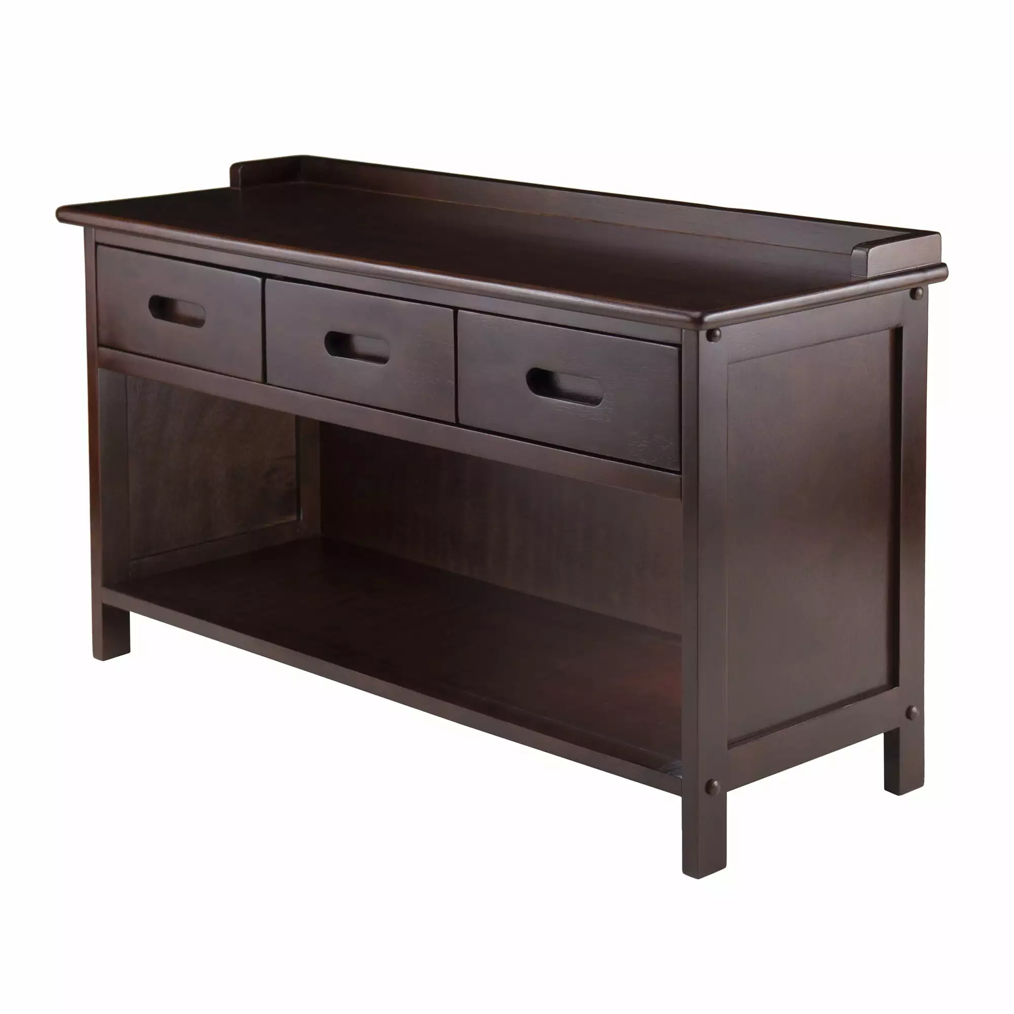 Contemporary Home Living 38.25 Solid Walnut Wood 3-Drawer Storage Bench Benches