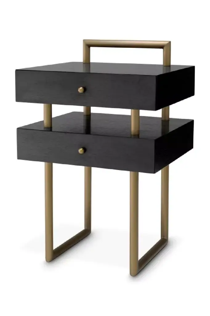 Contemporary Oak Side Table Eichholtz Bedini Rustic Living Room Furniture