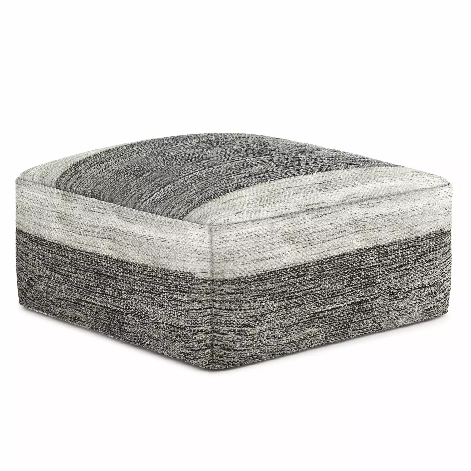 Simpli Home Mathis Boho Square Woven Pouf Ottoman
