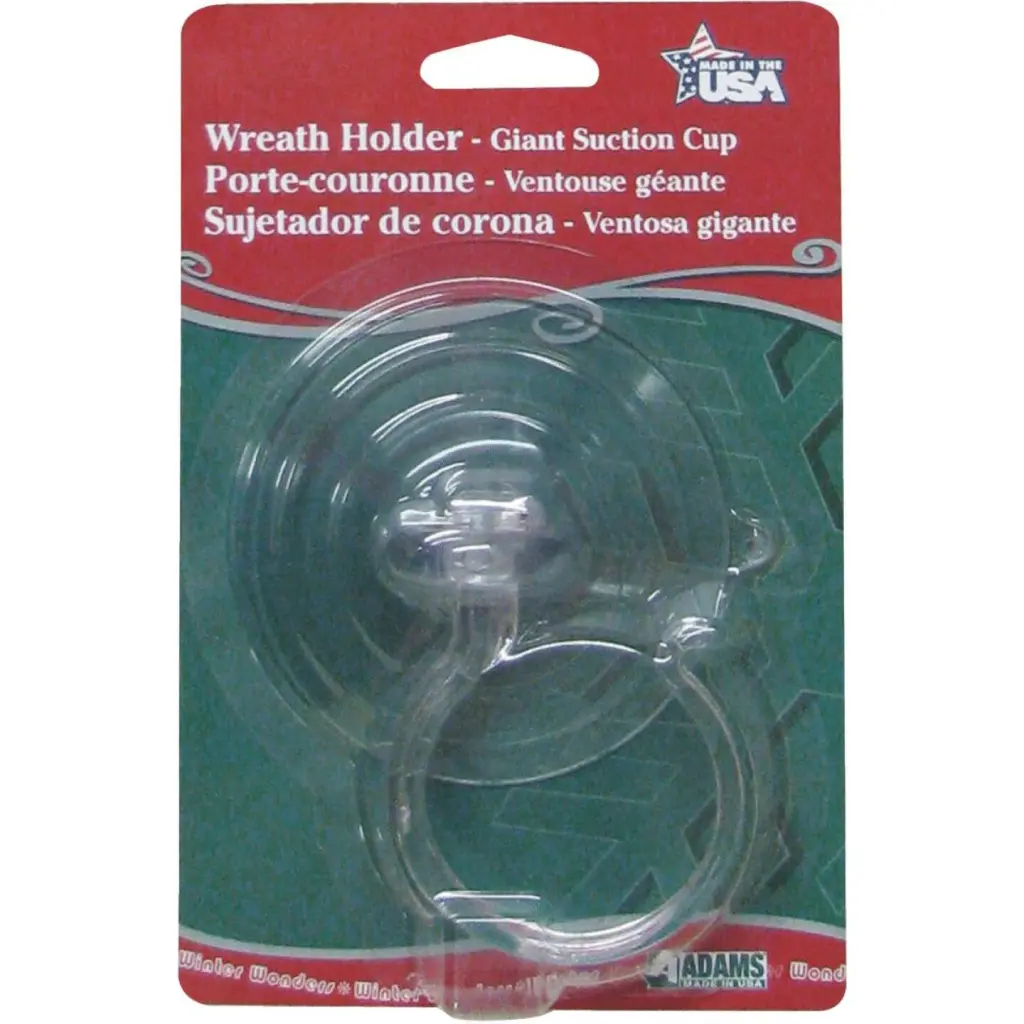 Adams Giant 10 Lb. Wreath Holder Suction Cup Hook Heavy Decorations